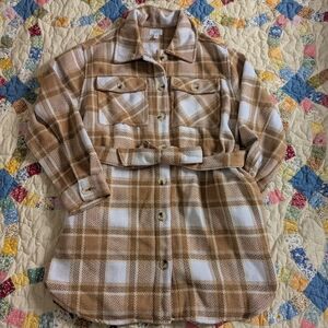 Time and Tru Tan Plaid Shacket
